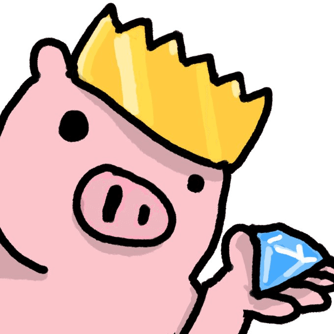 PIP wearing a crown holding a diamond